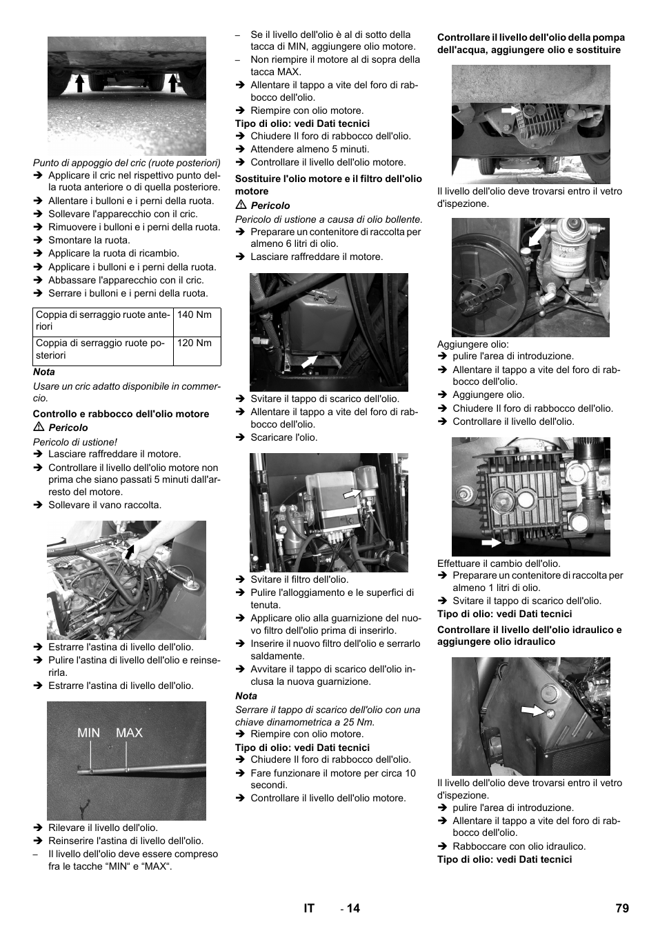 Controllo e rabbocco dell'olio motore | Karcher ICC 2 D ECO 2SB STAGE IIIa User Manual | Page 79 / 328