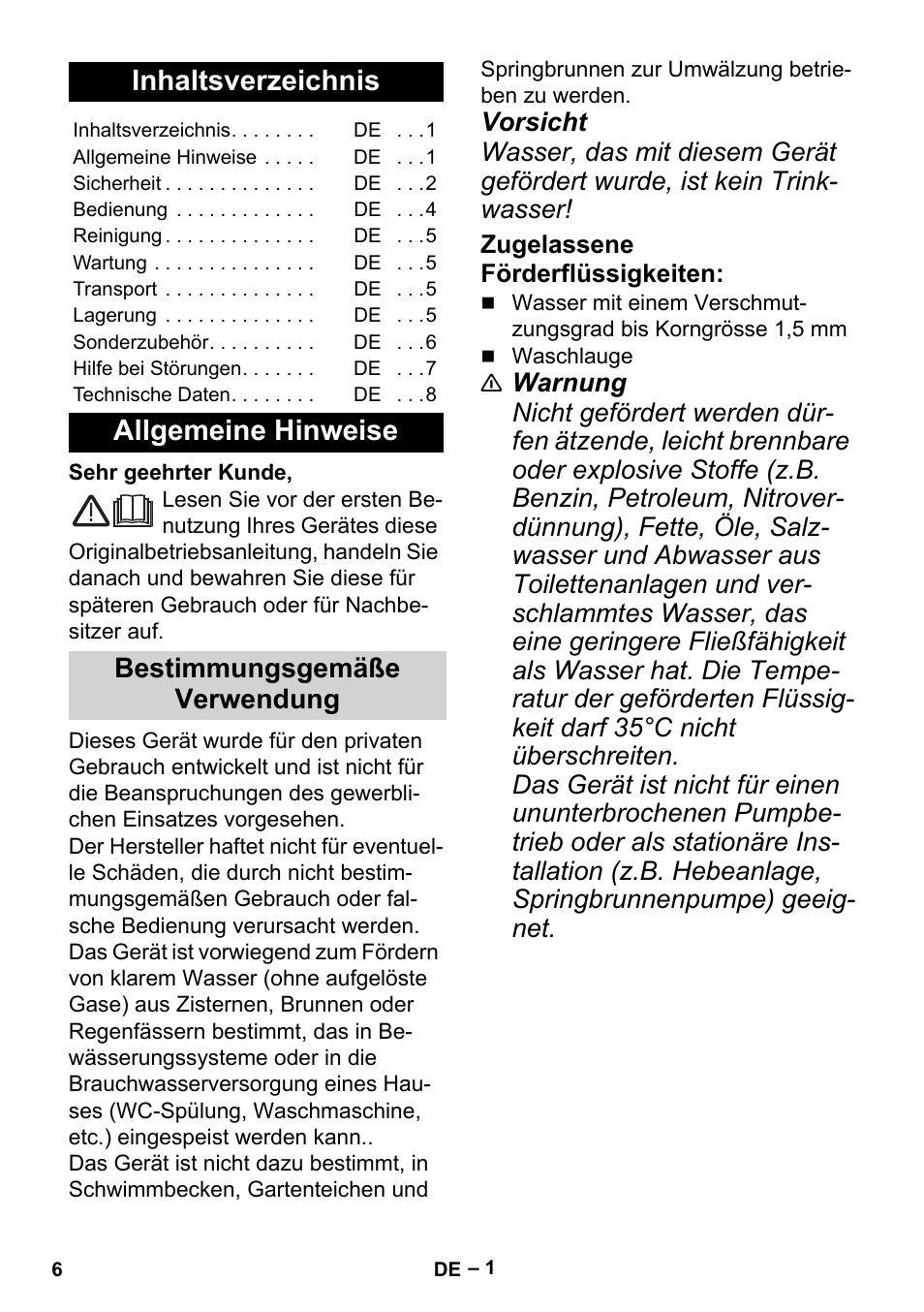 Karcher BP 2 Cistern User Manual | Page 6 / 82