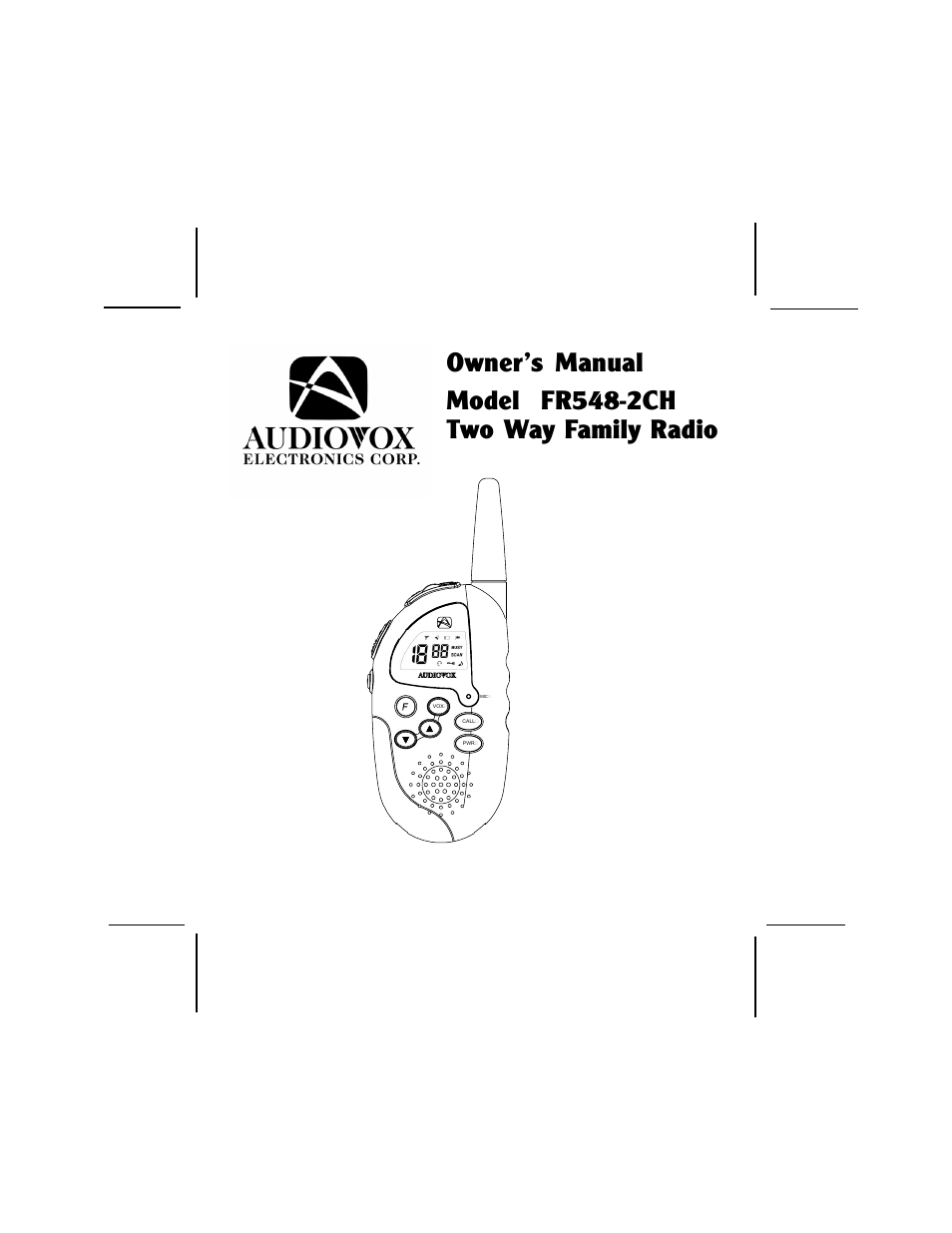 Audiovox FR548-2CH User Manual | 20 pages