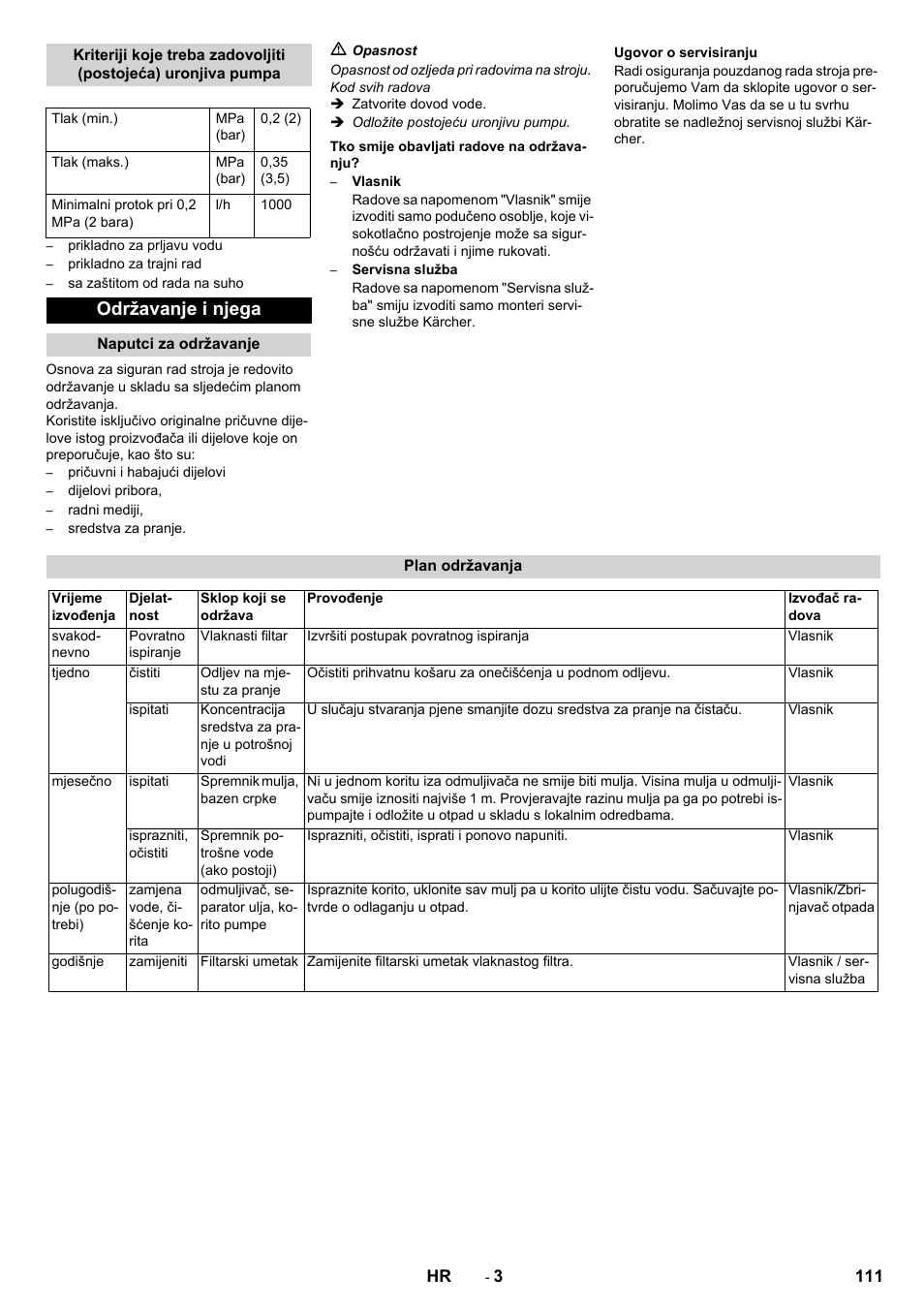 Održavanje i njega | Karcher WRP 1000 ECO User Manual | Page 111 / 148
