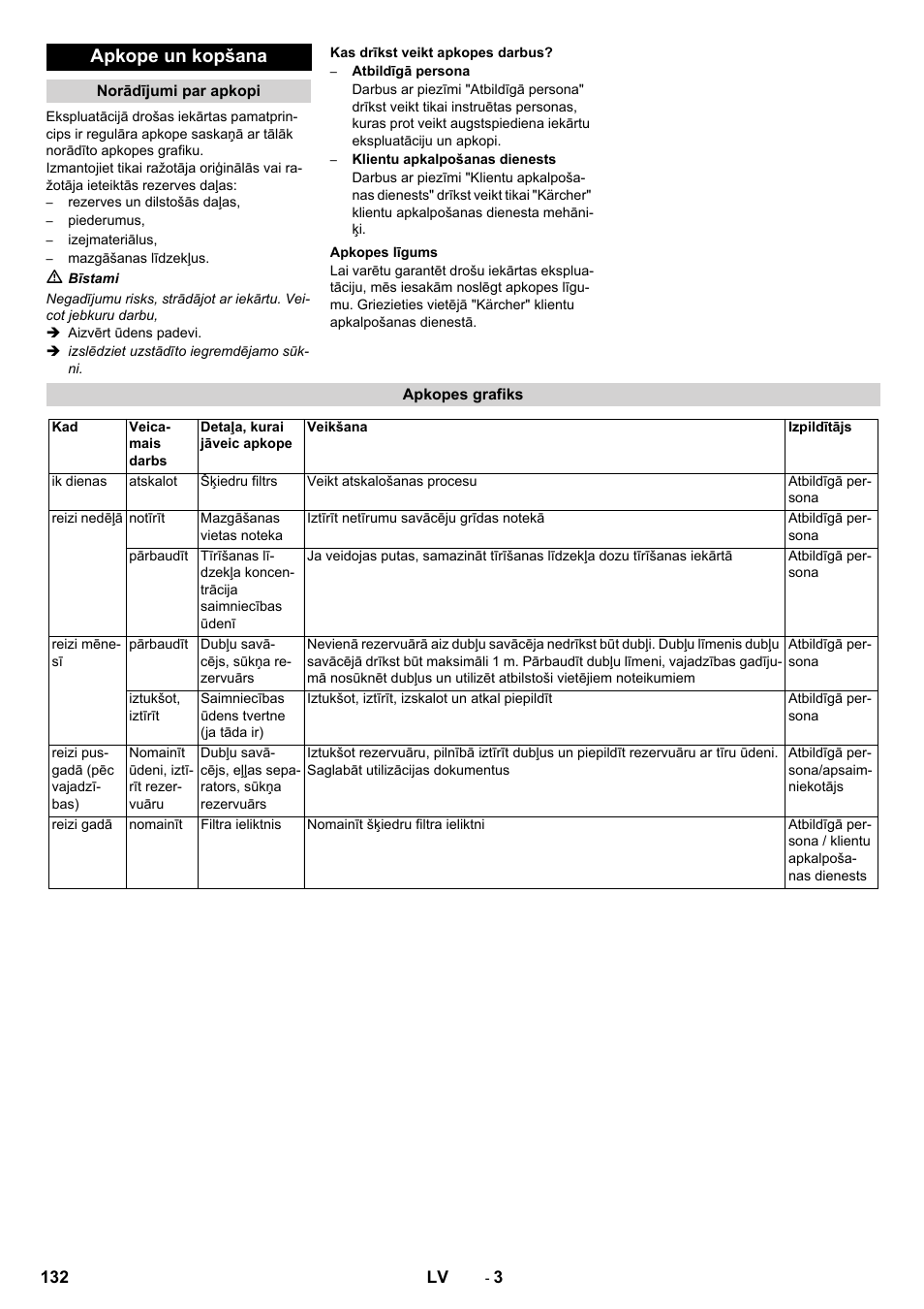 Apkope un kopšana | Karcher WRP 1000 ECO User Manual | Page 132 / 148