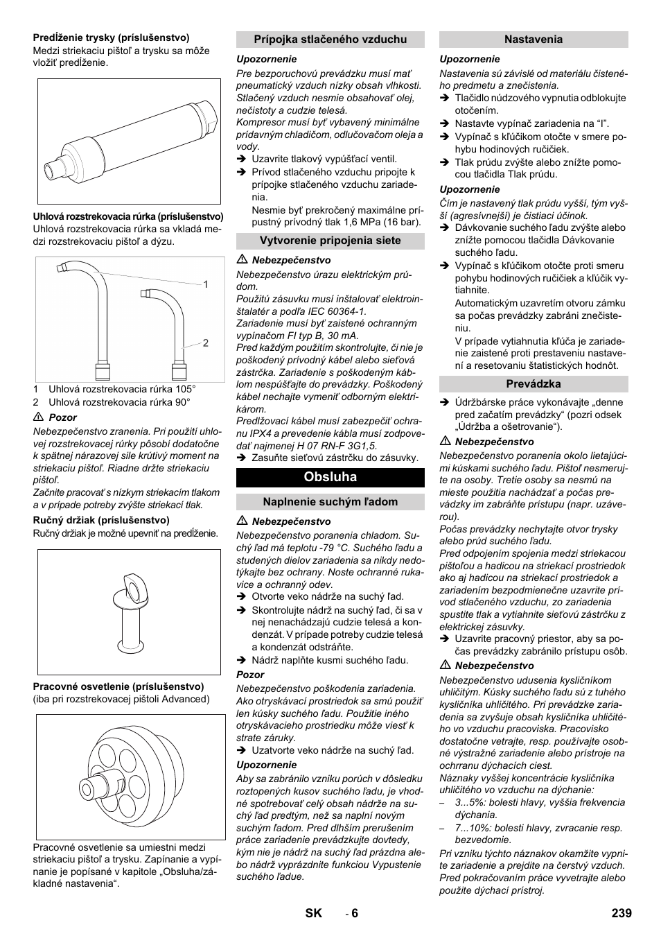 Obsluha | Karcher IB 15-120 User Manual | Page 239 / 334