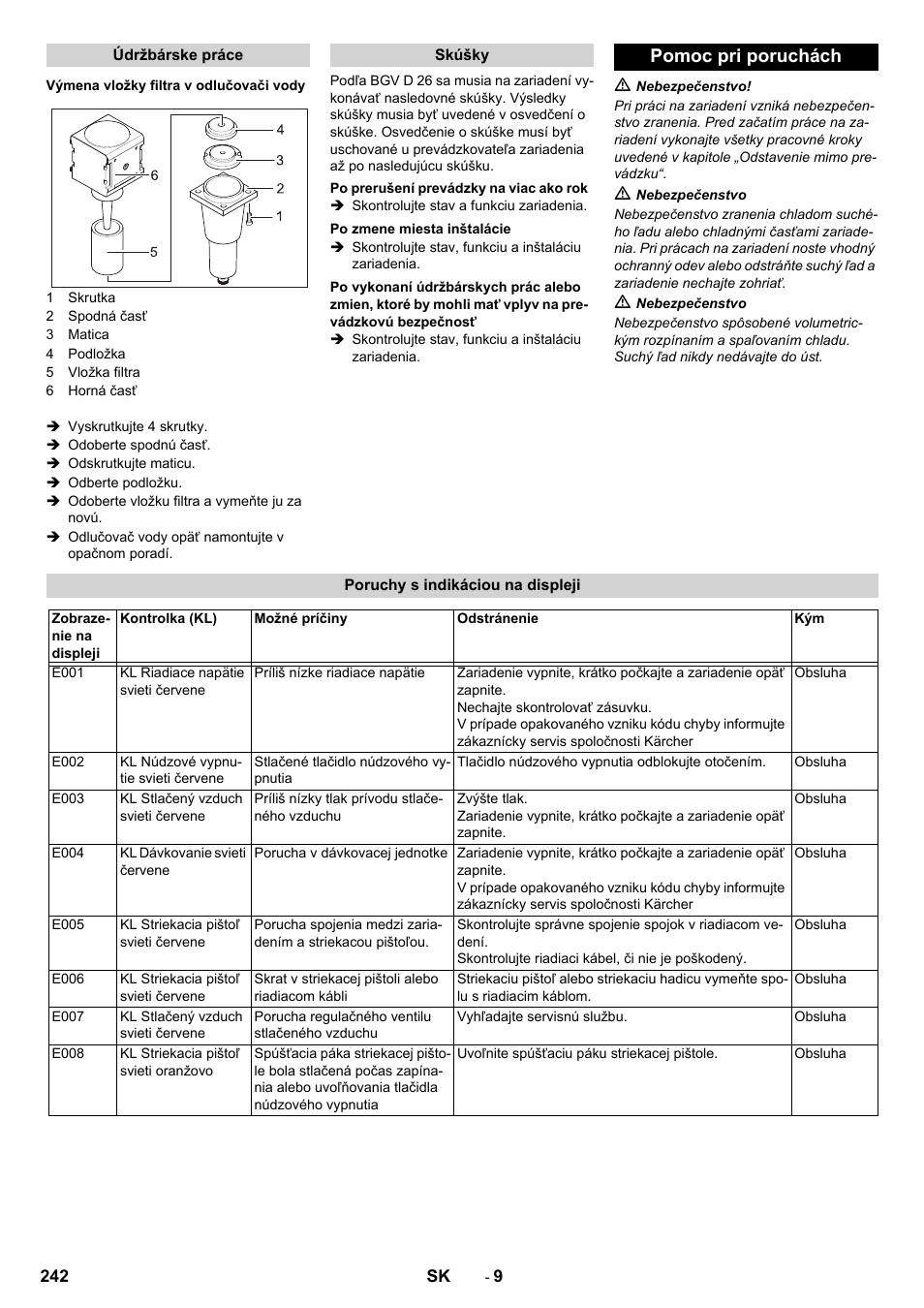 Pomoc pri poruchách | Karcher IB 15-120 User Manual | Page 242 / 334