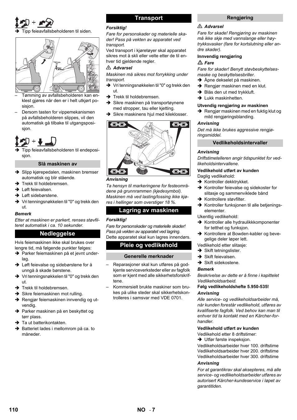 Karcher KMR 1250 BAT User Manual | Page 110 / 196