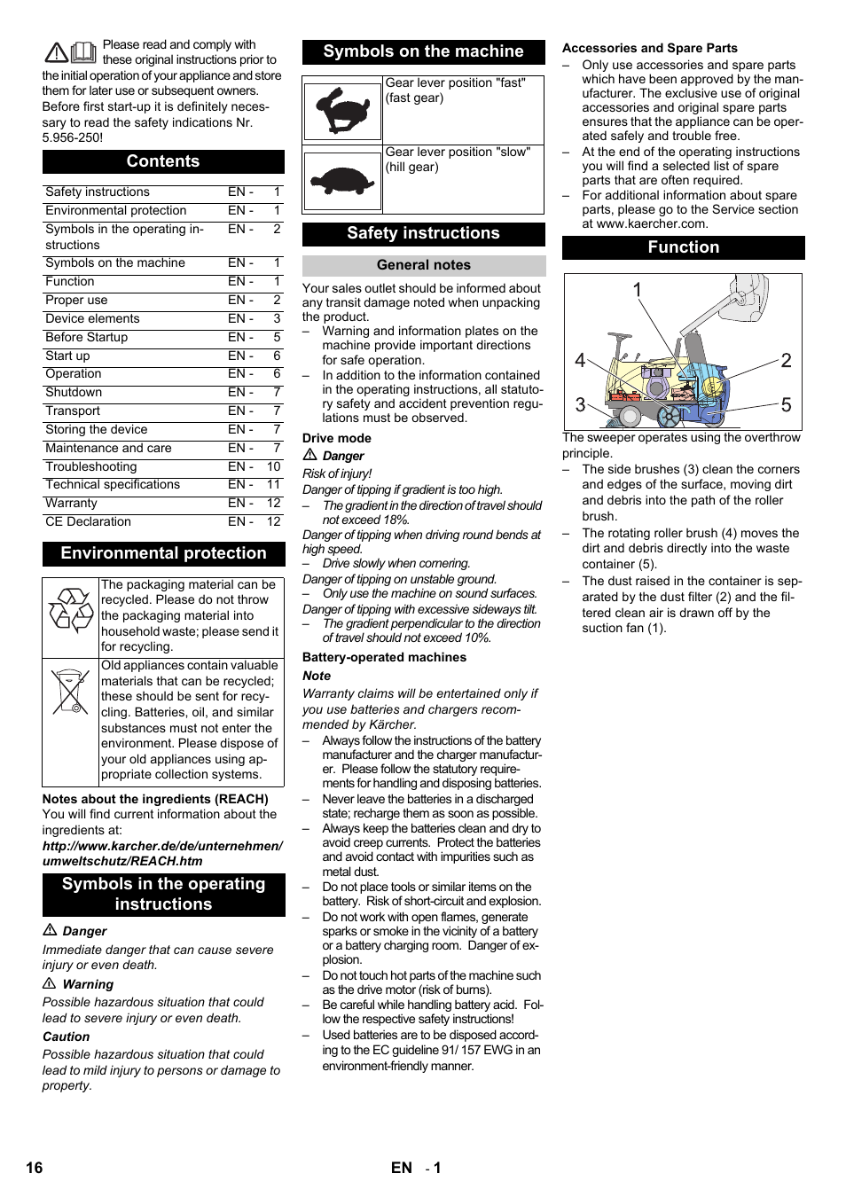 Karcher KMR 1250 BAT User Manual | Page 16 / 196