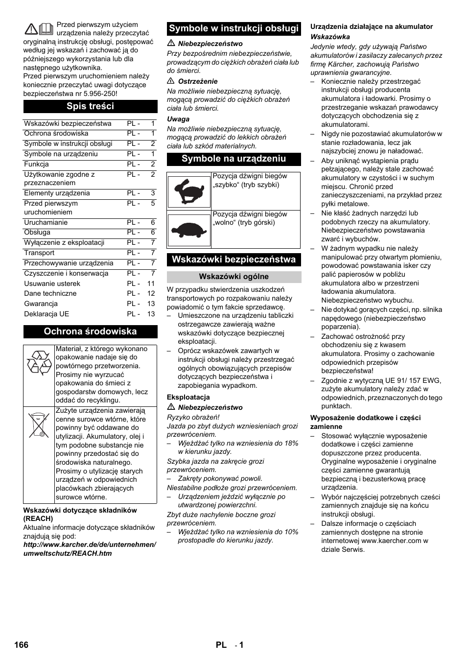 Karcher KMR 1250 BAT User Manual | Page 166 / 196