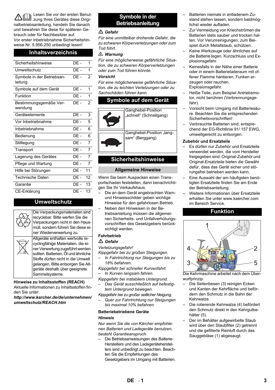 Karcher KMR 1250 BAT User Manual | Page 3 / 196