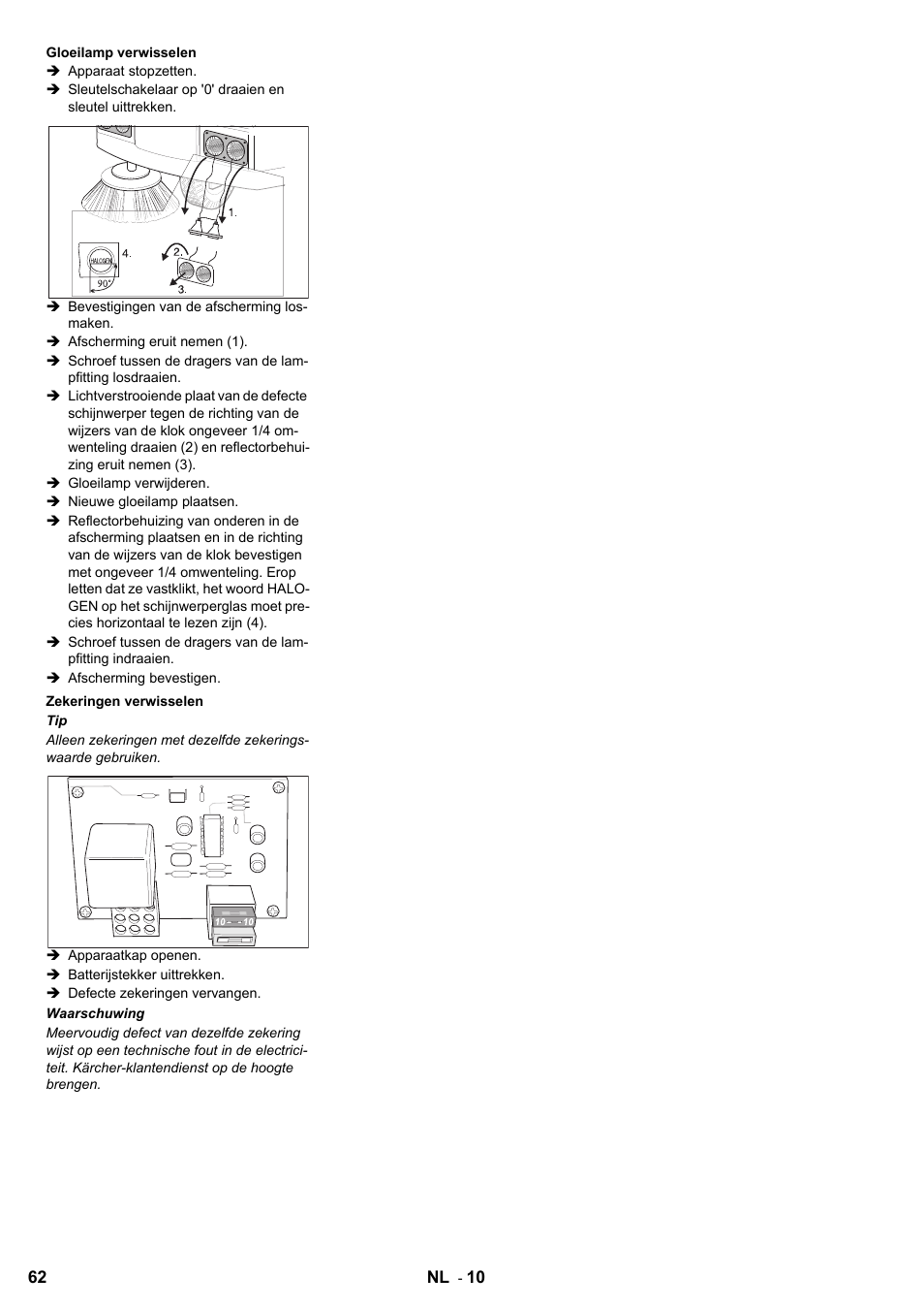 Karcher KMR 1250 BAT User Manual | Page 62 / 196