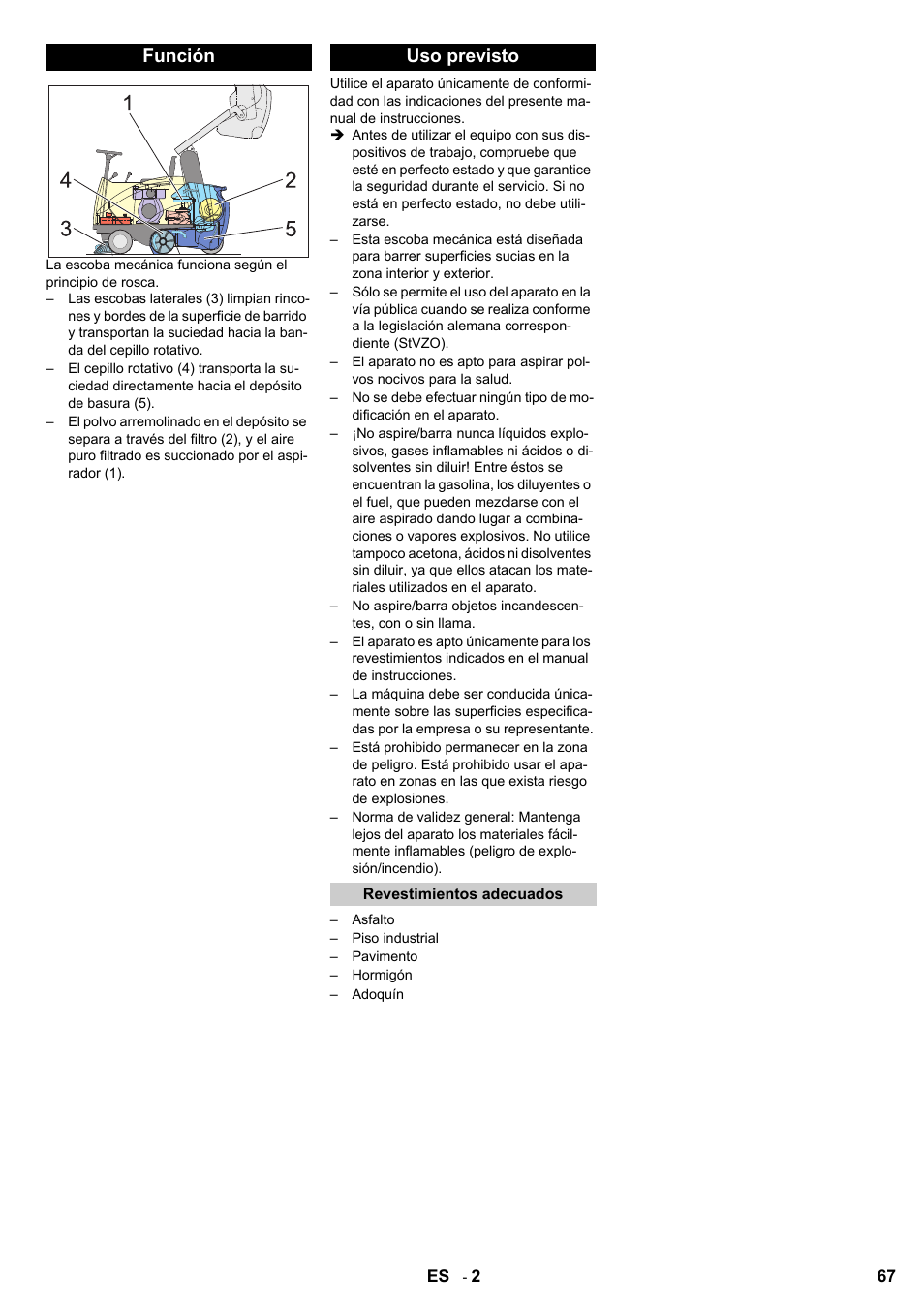 Función uso previsto | Karcher KMR 1250 BAT User Manual | Page 67 / 196