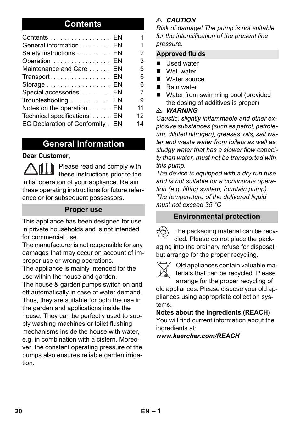 Karcher BP 3 Home & Garden User Manual | Page 20 / 134