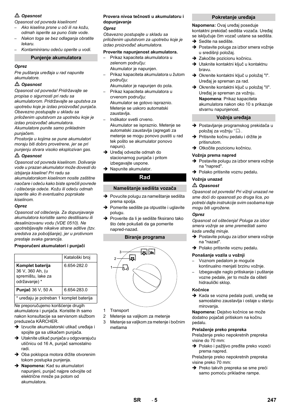 Karcher KM 130-300 BAT User Manual | Page 247 / 340