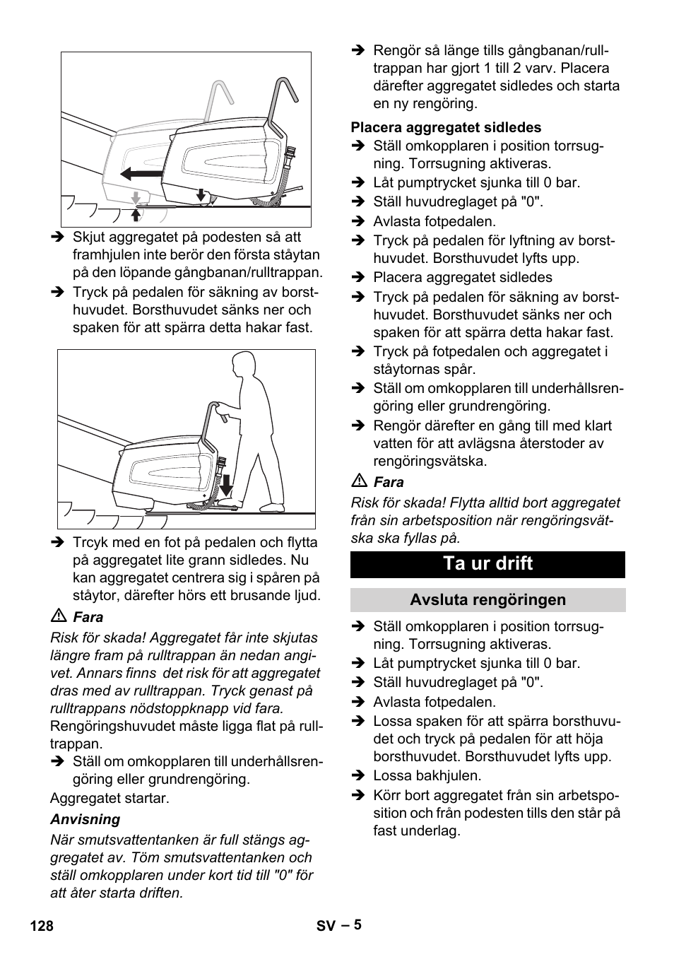 Ta ur drift | Karcher BR 47-35 ESC EU User Manual | Page 128 / 276