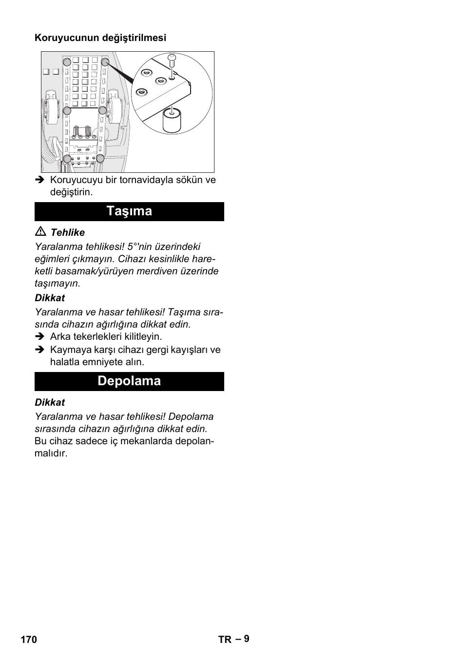 Taşıma depolama | Karcher BR 47-35 ESC EU User Manual | Page 170 / 276