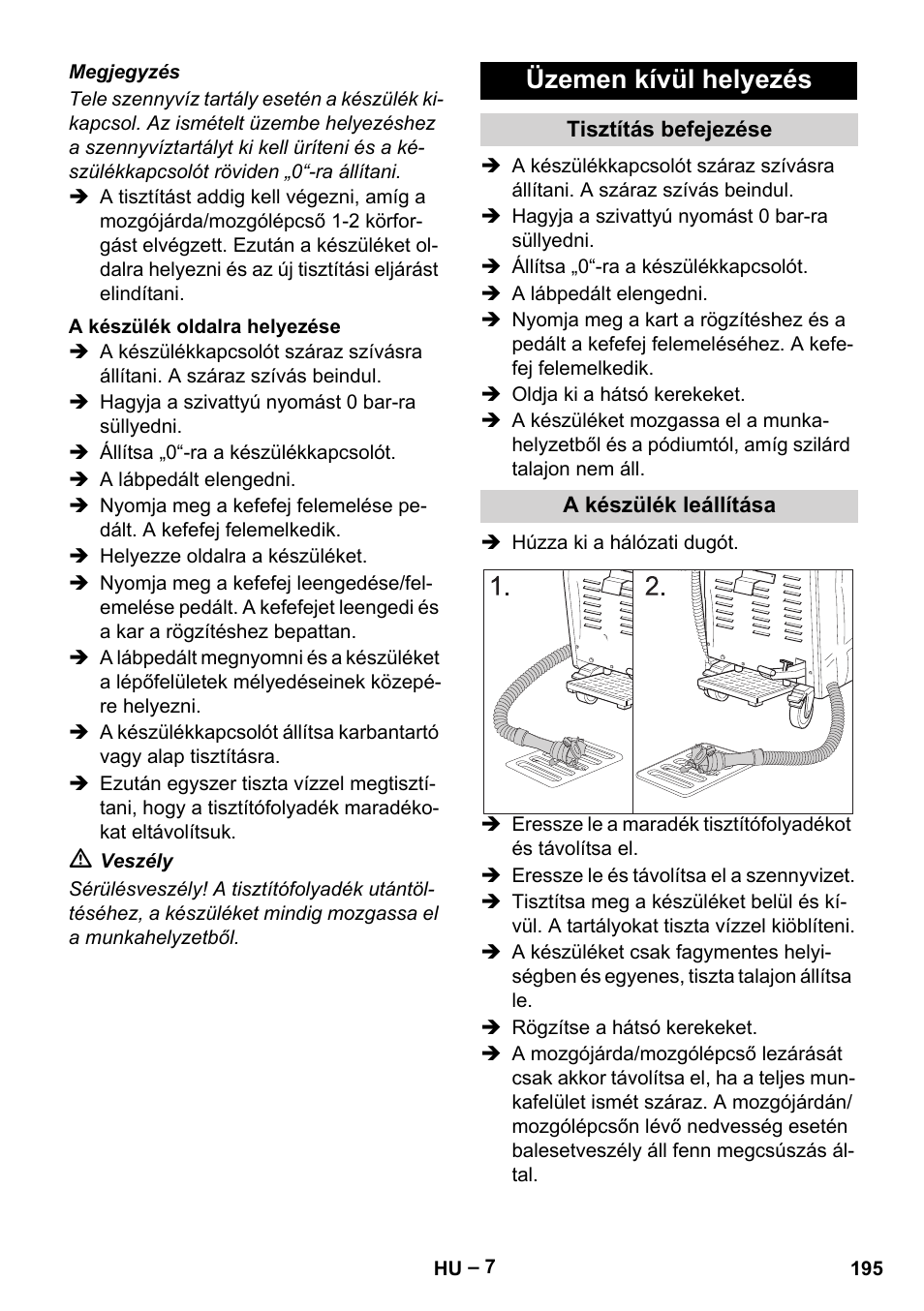 Üzemen kívül helyezés | Karcher BR 47-35 ESC EU User Manual | Page 195 / 276