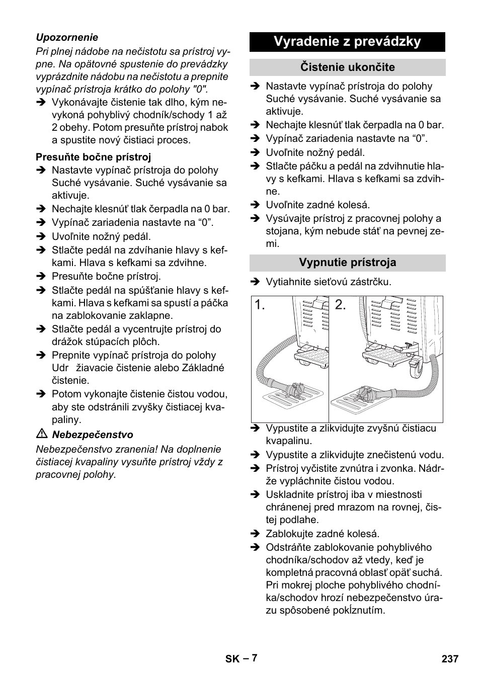 Vyradenie z prevádzky | Karcher BR 47-35 ESC EU User Manual | Page 237 / 276