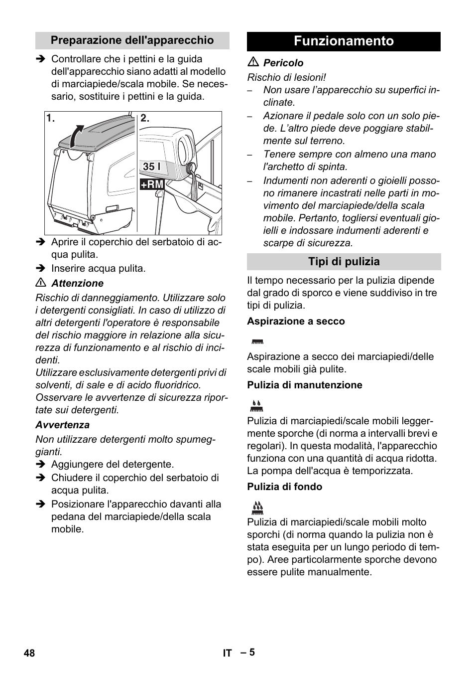 Funzionamento | Karcher BR 47-35 ESC EU User Manual | Page 48 / 276