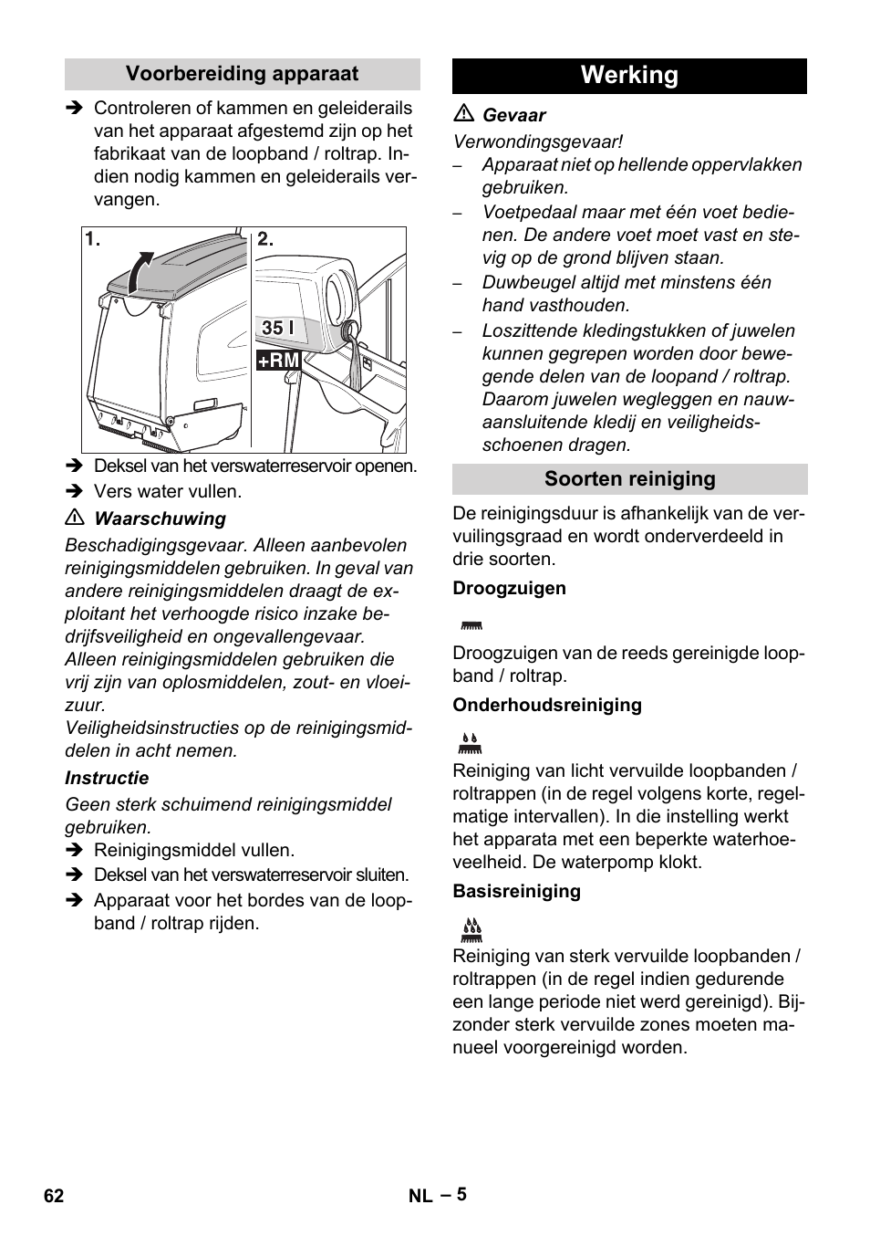 Werking | Karcher BR 47-35 ESC EU User Manual | Page 62 / 276