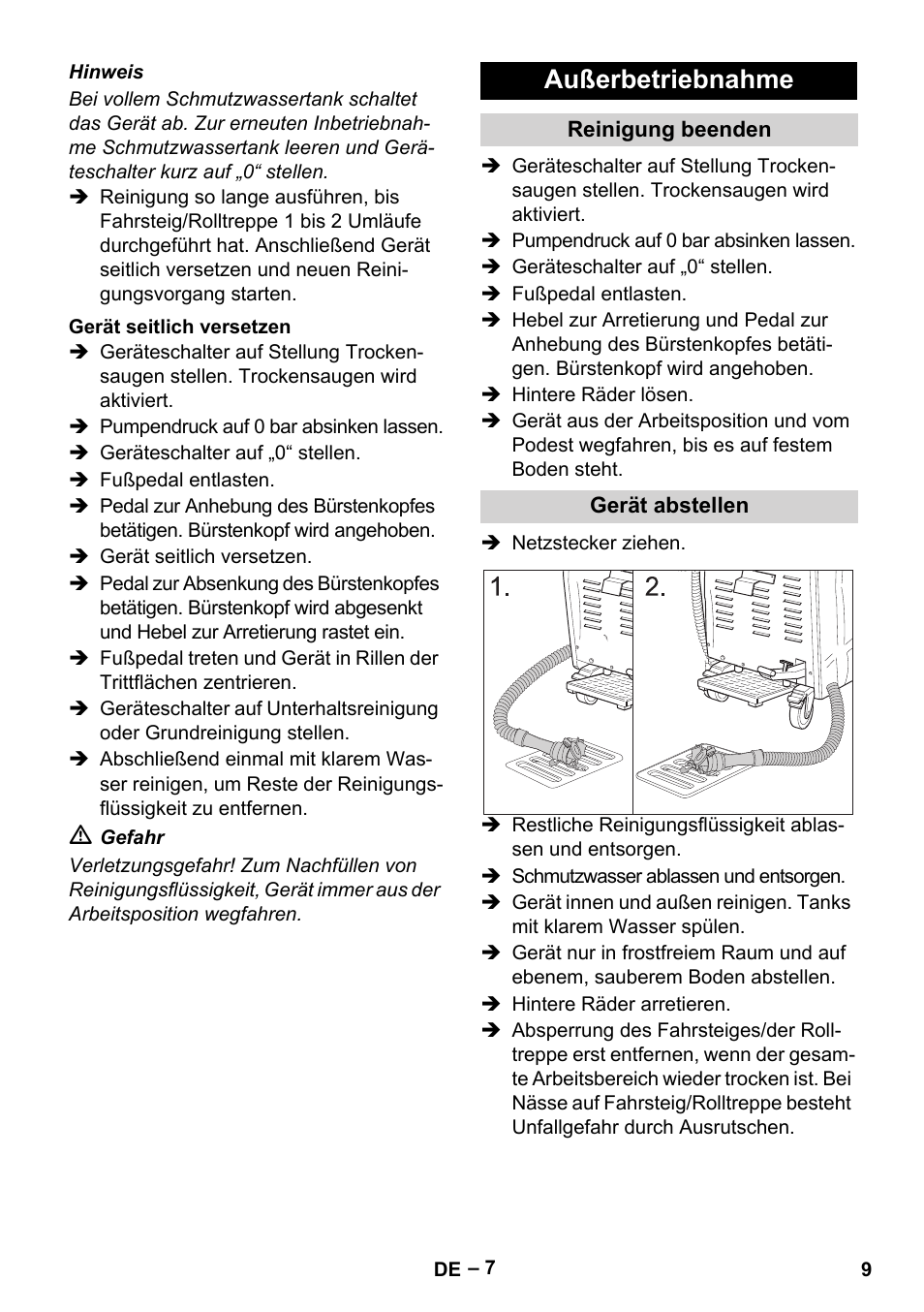 Außerbetriebnahme | Karcher BR 47-35 ESC EU User Manual | Page 9 / 276