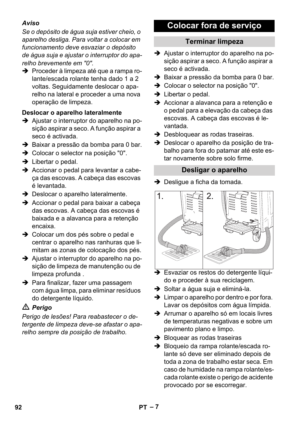 Colocar fora de serviço | Karcher BR 47-35 ESC EU User Manual | Page 92 / 276