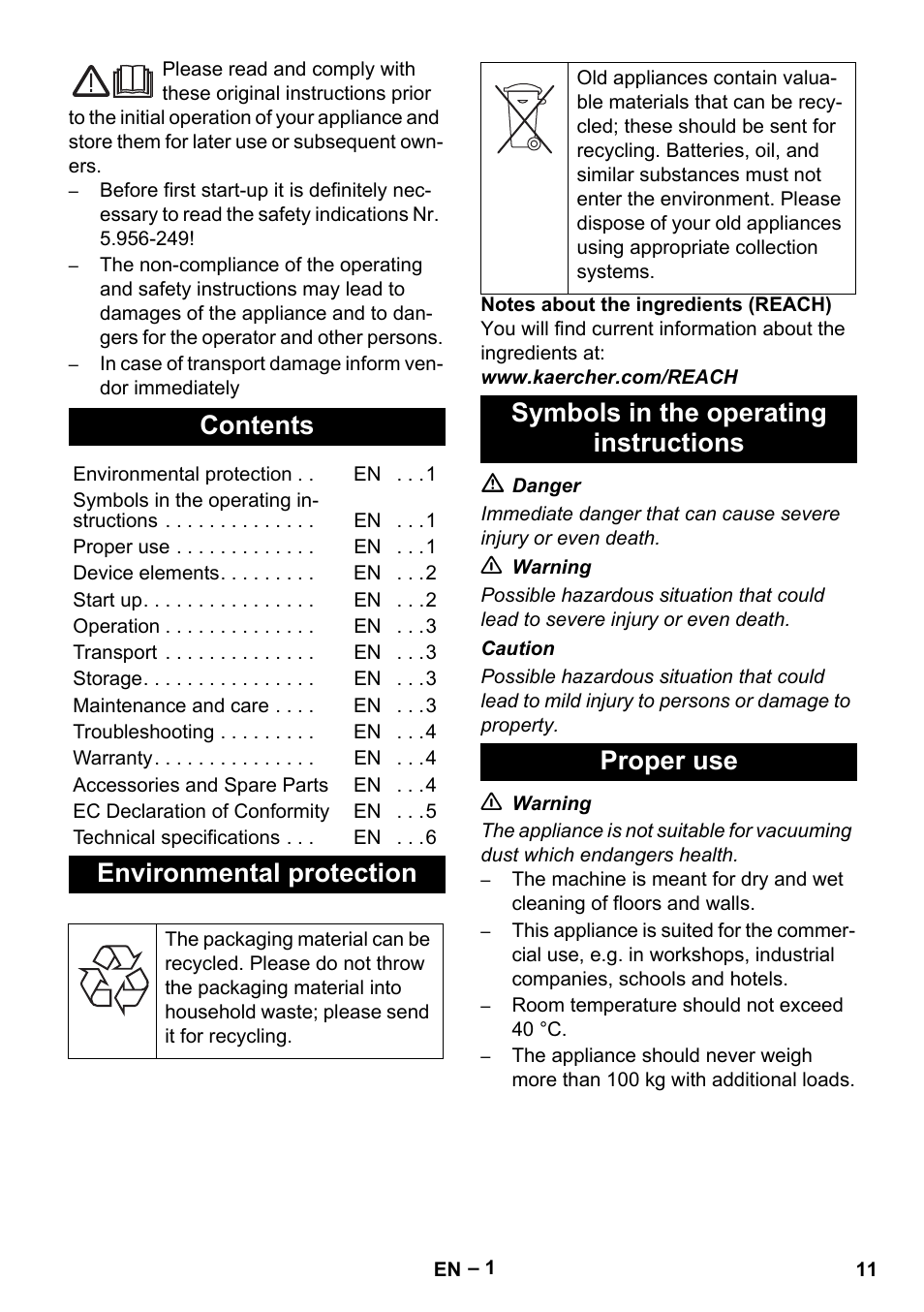 Karcher NT 70-2 Tc User Manual | Page 11 / 176