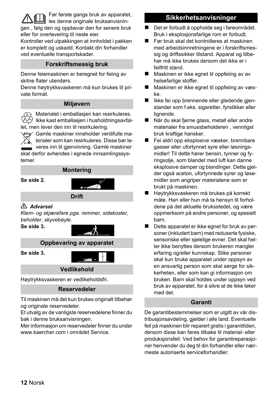 Karcher S 550 User Manual | Page 12 / 32