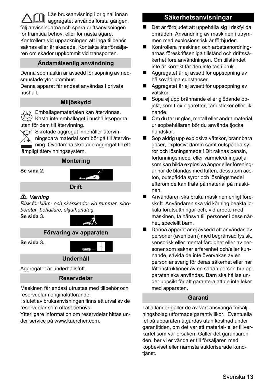 Karcher S 550 User Manual | Page 13 / 32