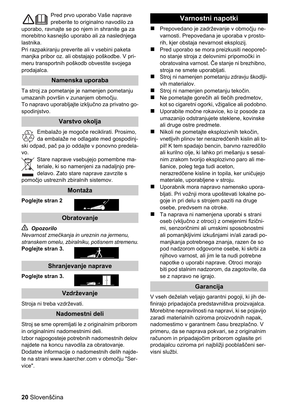 Karcher S 550 User Manual | Page 20 / 32