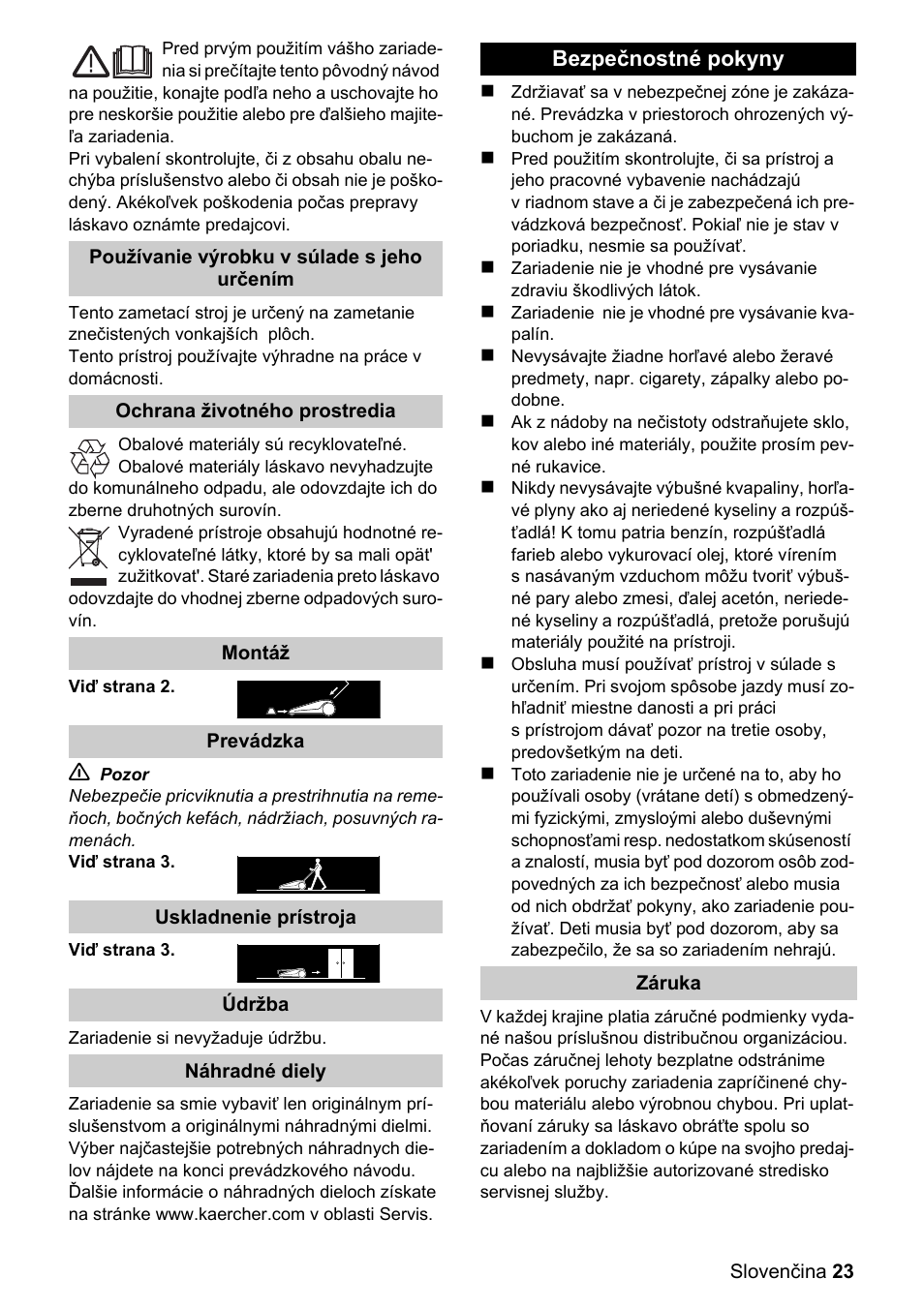 Karcher S 550 User Manual | Page 23 / 32