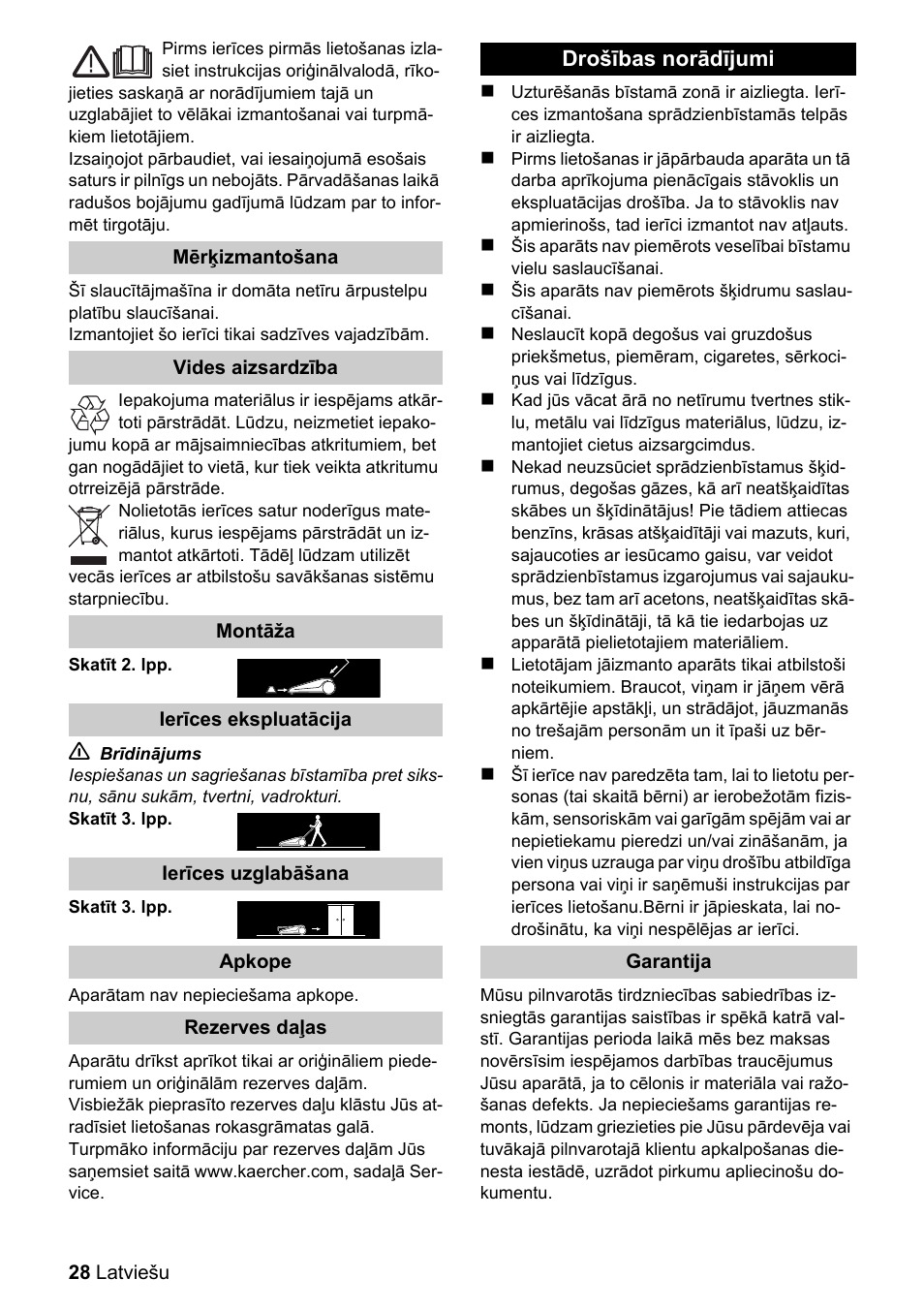 Karcher S 550 User Manual | Page 28 / 32