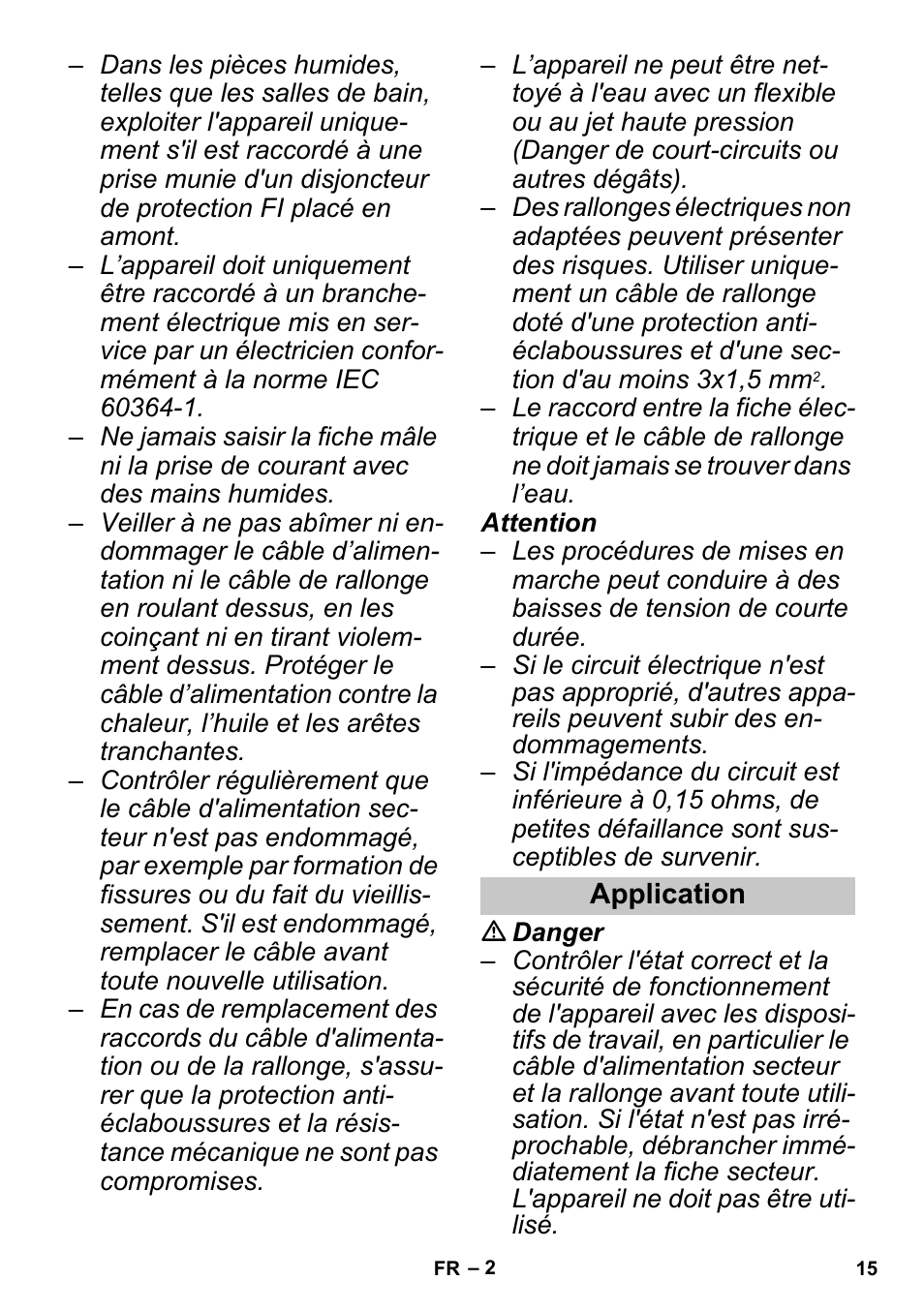 Application | Karcher SGV 8-5 User Manual | Page 15 / 156