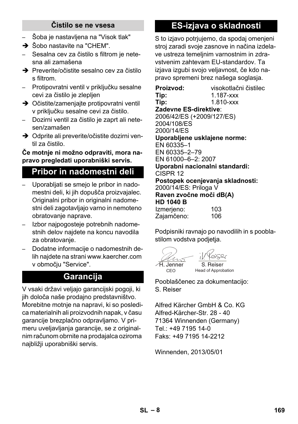 Karcher HD 1040 B Cage User Manual | Page 169 / 264