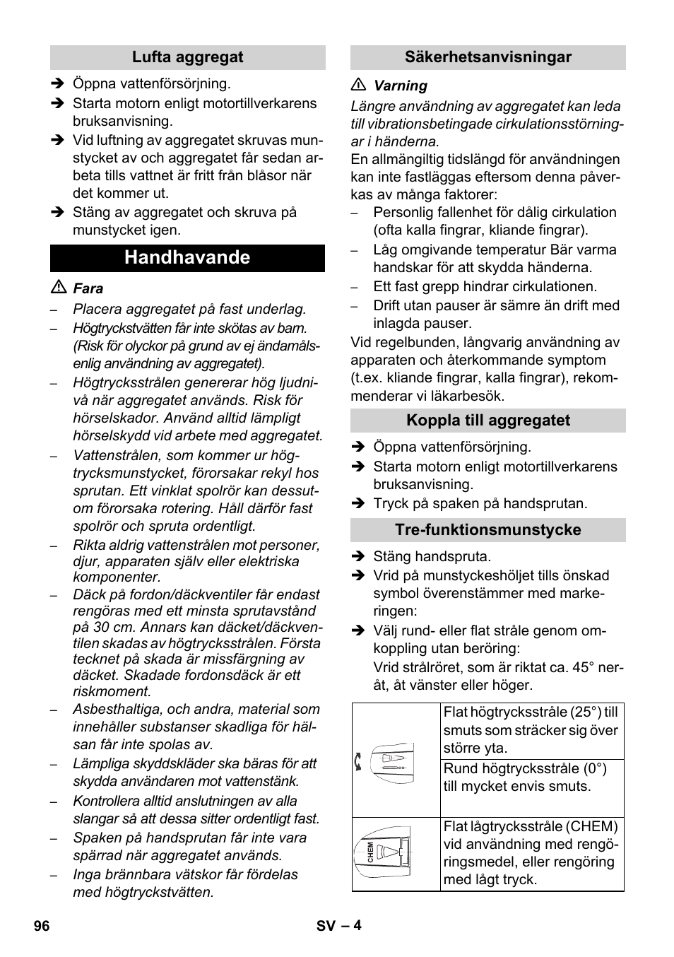 Handhavande | Karcher HD 1040 B Cage User Manual | Page 96 / 264