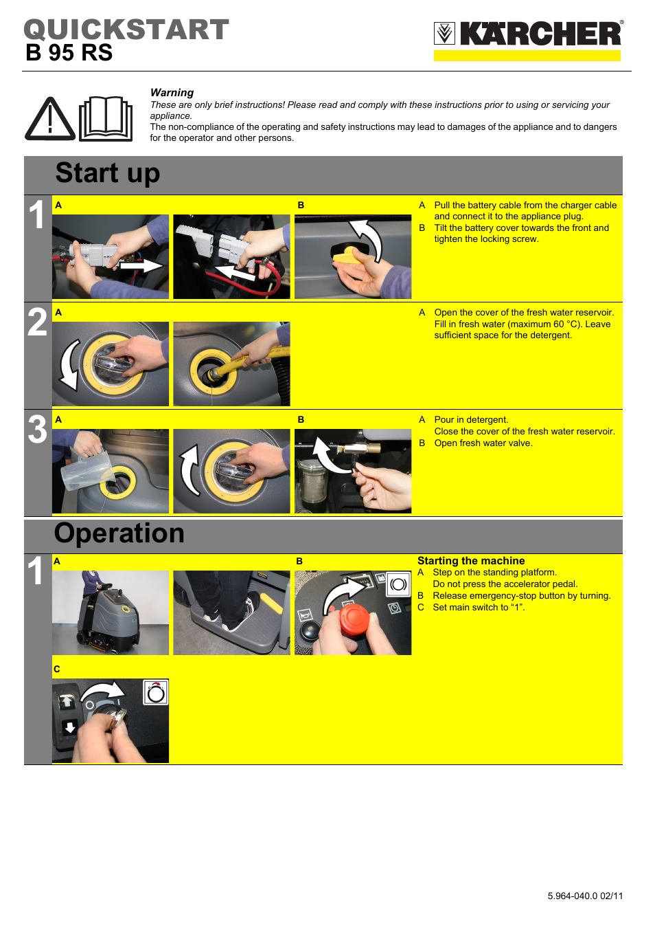 Karcher B 95 RS Bp wet User Manual | 8 pages