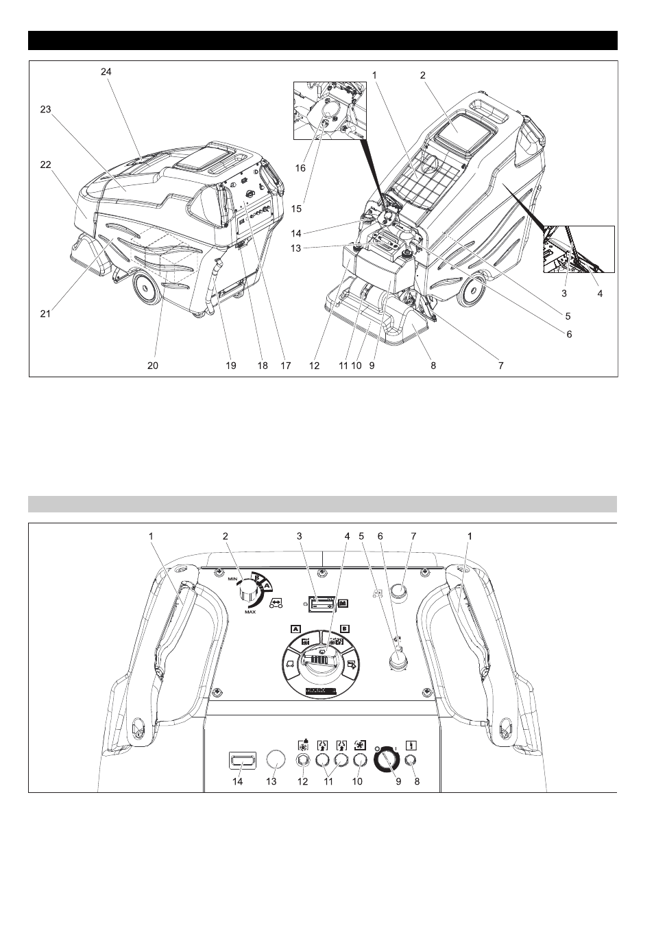 Elementen voor de bediening en de functies | Karcher BRC 50-70 W Bp User Manual | Page 35 / 209