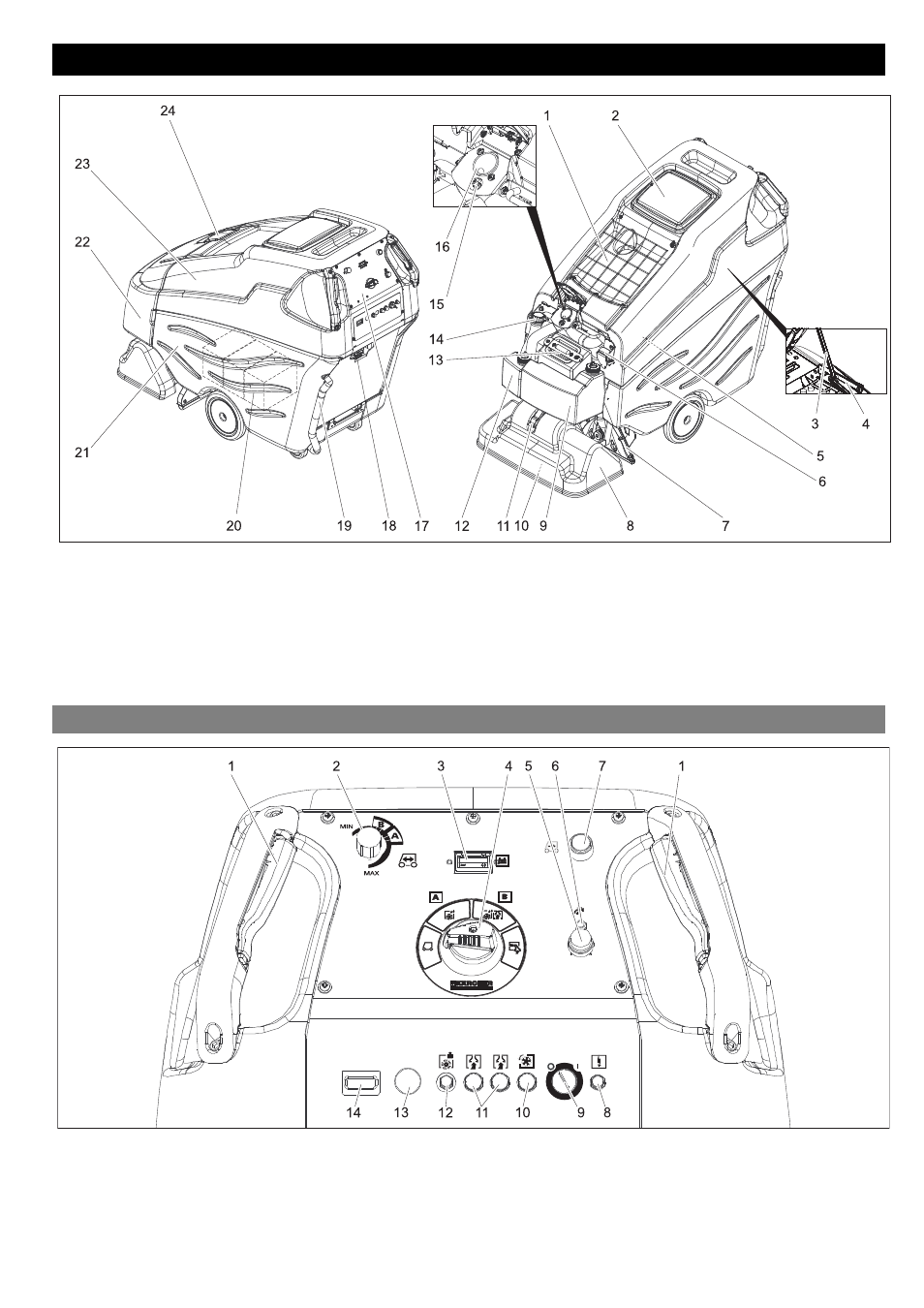 Bedien- und funktionselemente | Karcher BRC 50-70 W Bp User Manual | Page 4 / 209