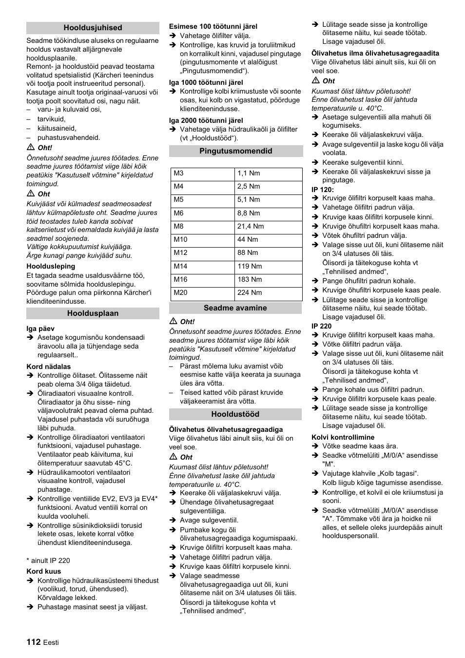 Karcher IP 120 User Manual | Page 112 / 157