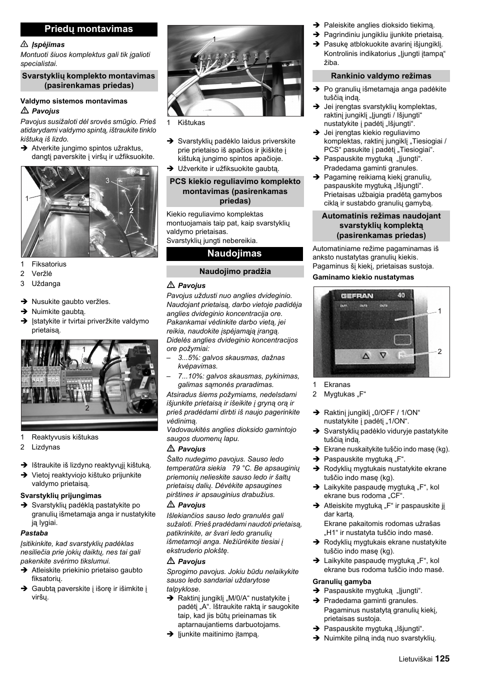 Priedų montavimas, Naudojimas | Karcher IP 120 User Manual | Page 125 / 157
