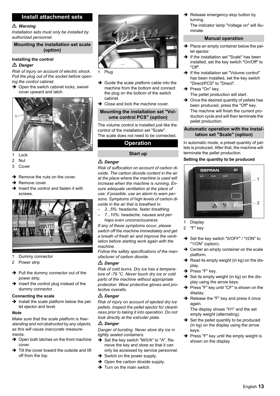 Install attachment sets, Operation | Karcher IP 120 User Manual | Page 13 / 157