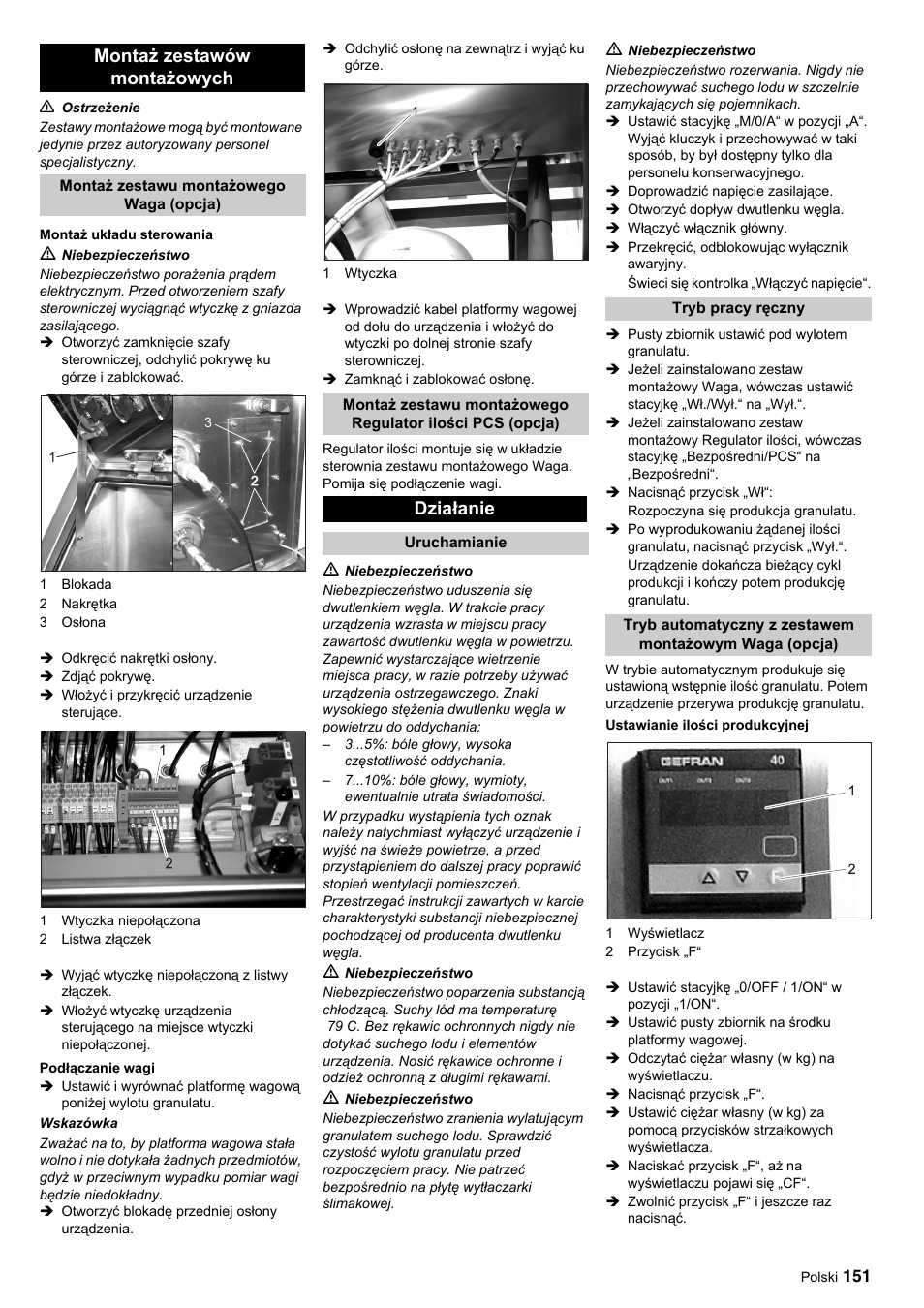 Montaż zestawów montażowych, Działanie | Karcher IP 120 User Manual | Page 151 / 157