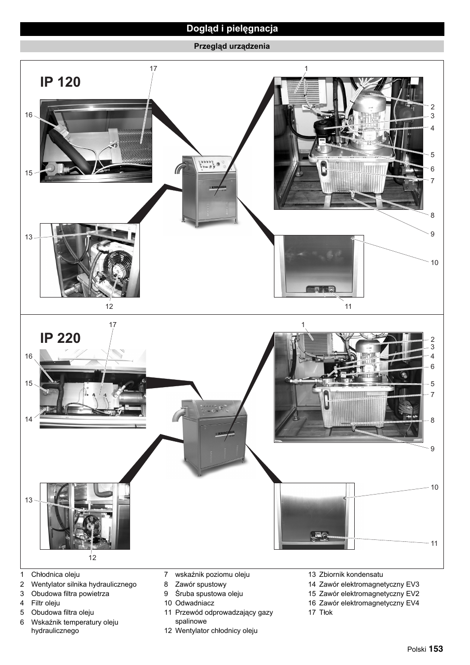 Dogląd i pielęgnacja | Karcher IP 120 User Manual | Page 153 / 157