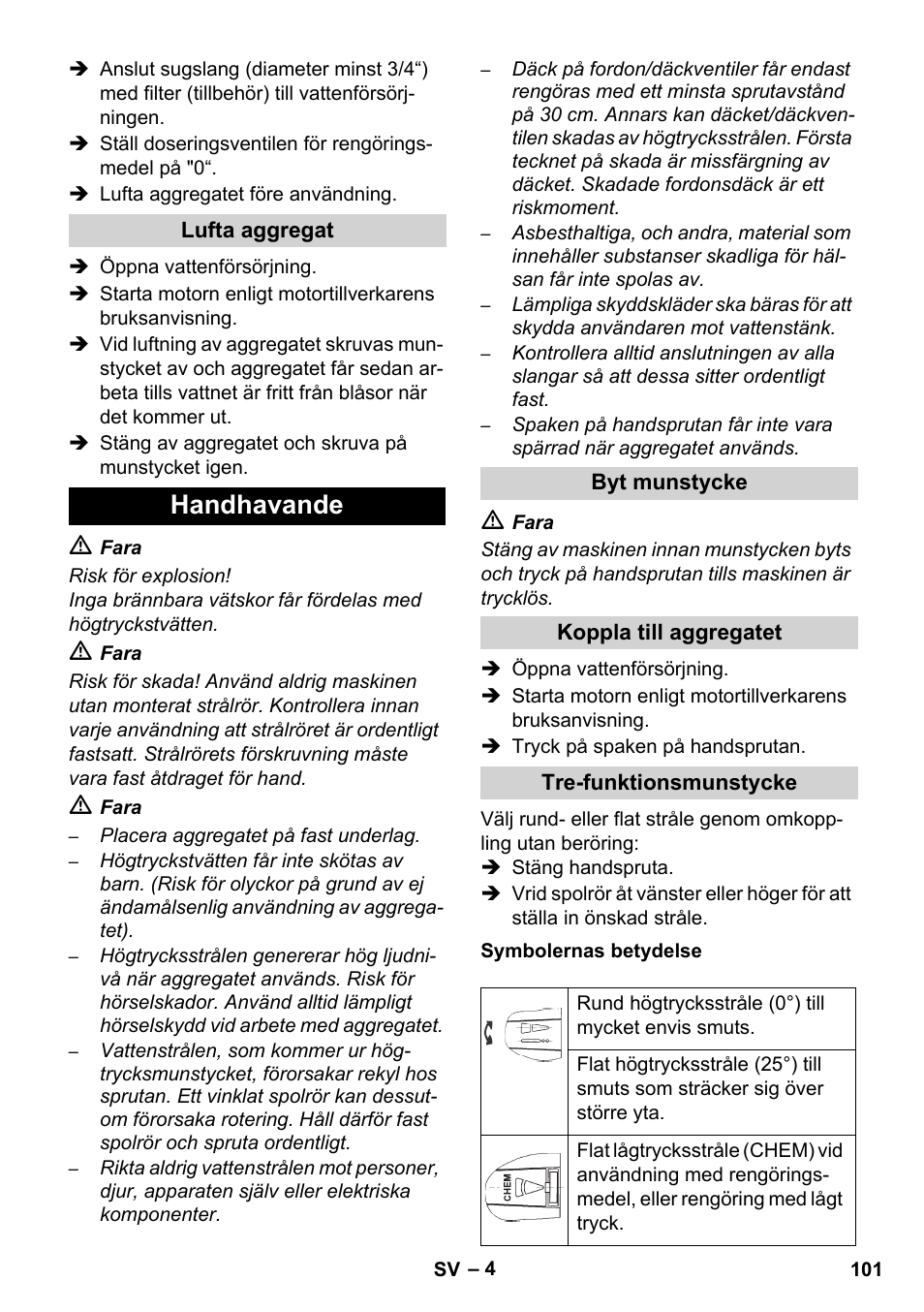 Handhavande | Karcher HD 1050 B User Manual | Page 101 / 276