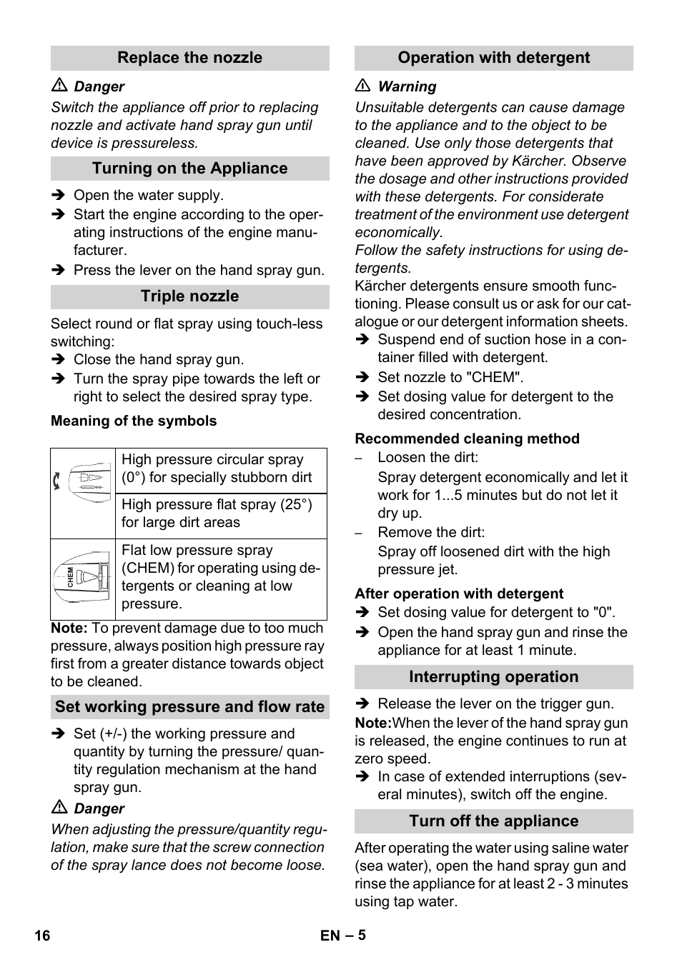 Karcher HD 1050 B User Manual | Page 16 / 276