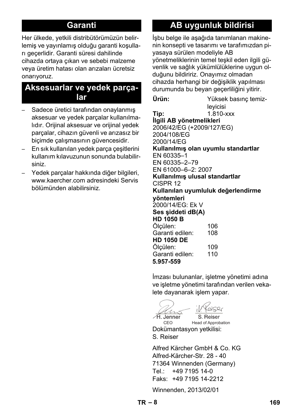 Karcher HD 1050 B User Manual | Page 169 / 276