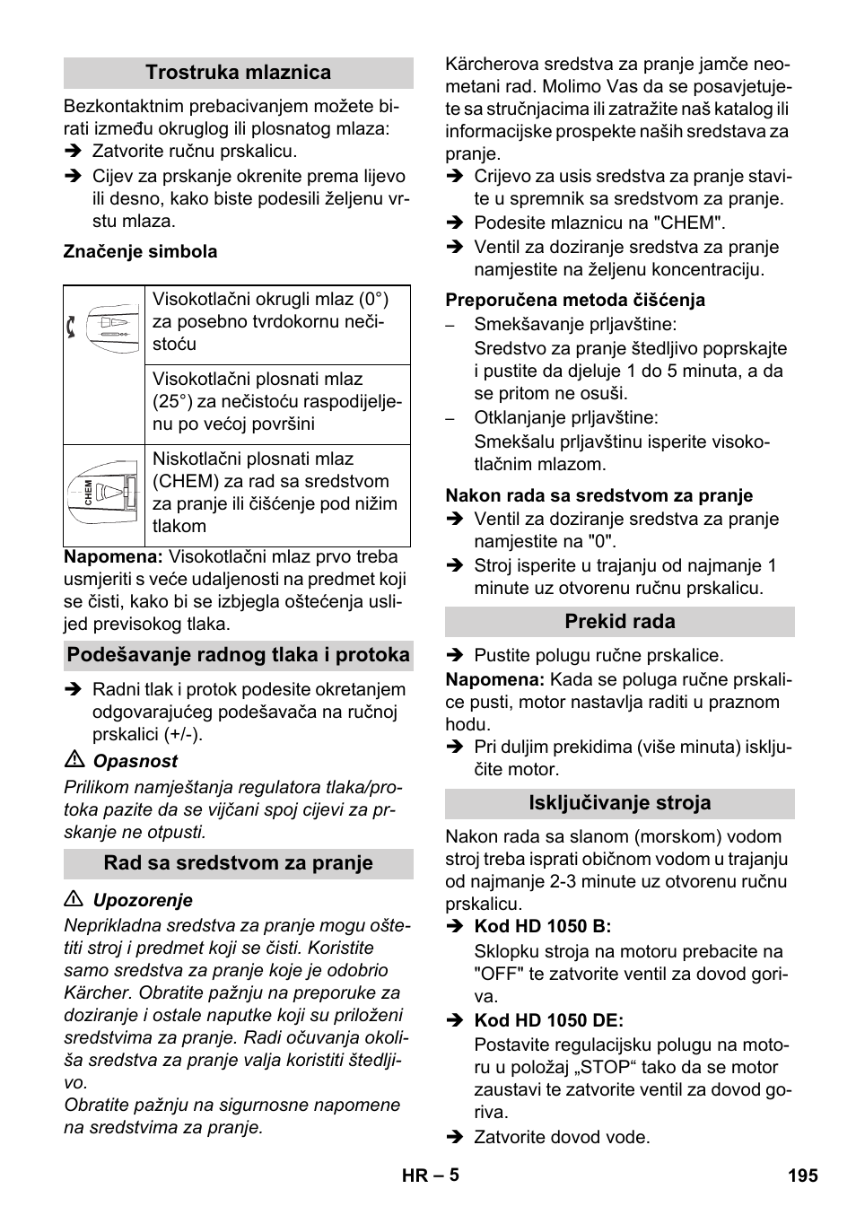 Karcher HD 1050 B User Manual | Page 195 / 276