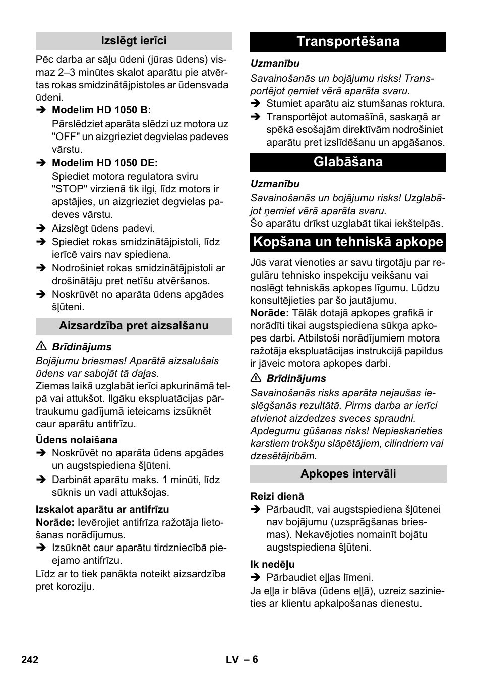 Karcher HD 1050 B User Manual | Page 242 / 276