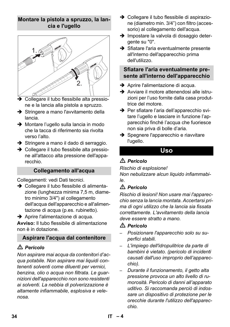 Karcher HD 1050 B User Manual | Page 34 / 276