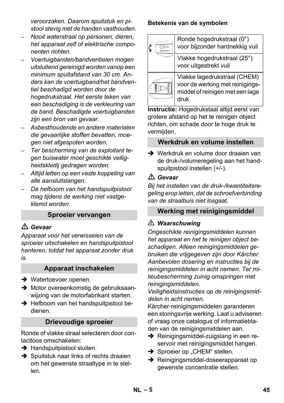 Karcher HD 1050 B User Manual | Page 45 / 276