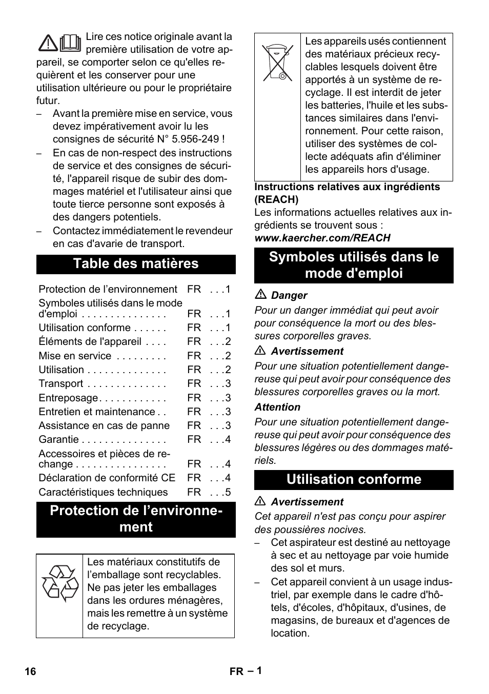 Karcher NT 48-1 User Manual | Page 16 / 144