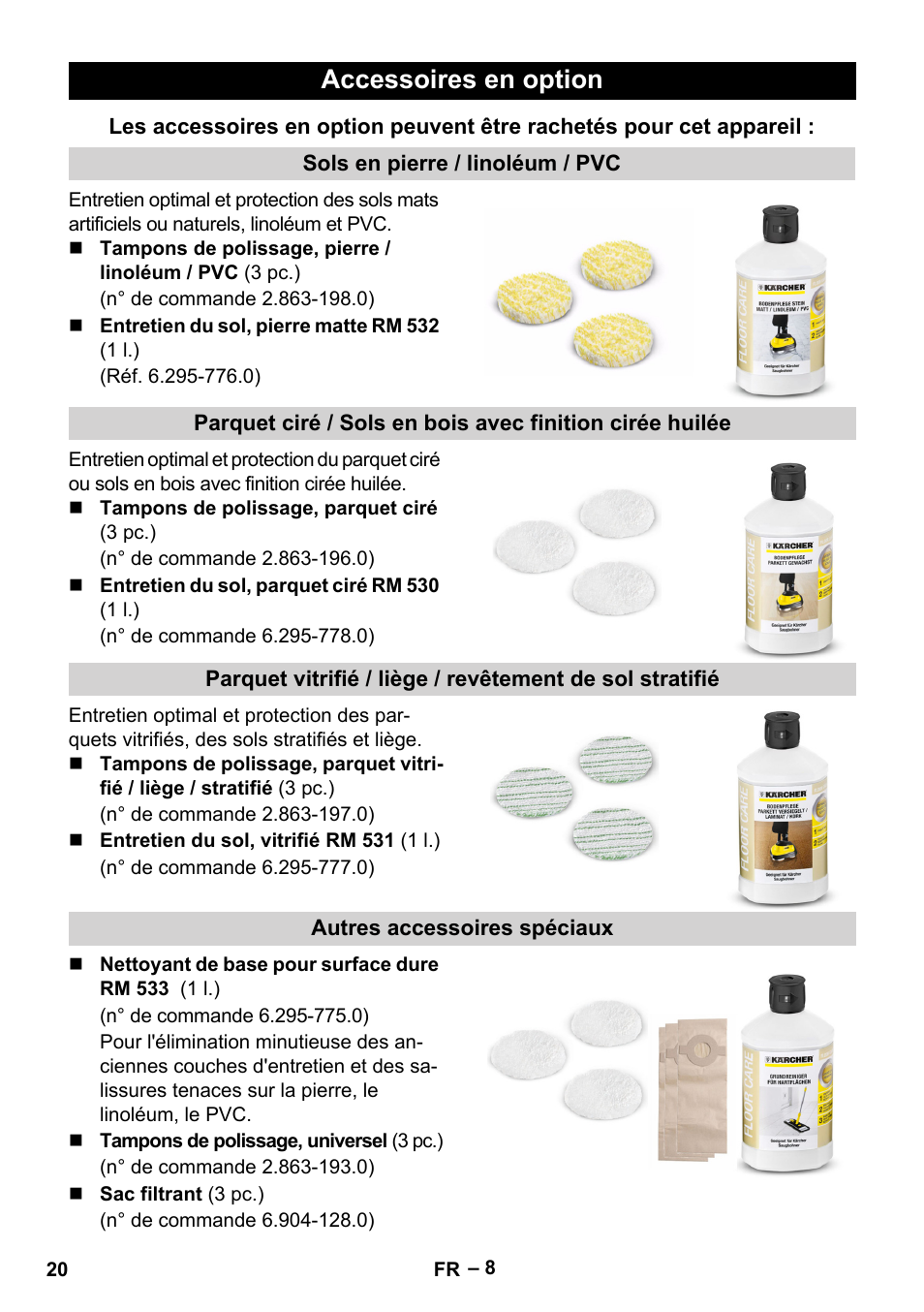 Accessoires en option | Karcher FP 303 User Manual | Page 20 / 188