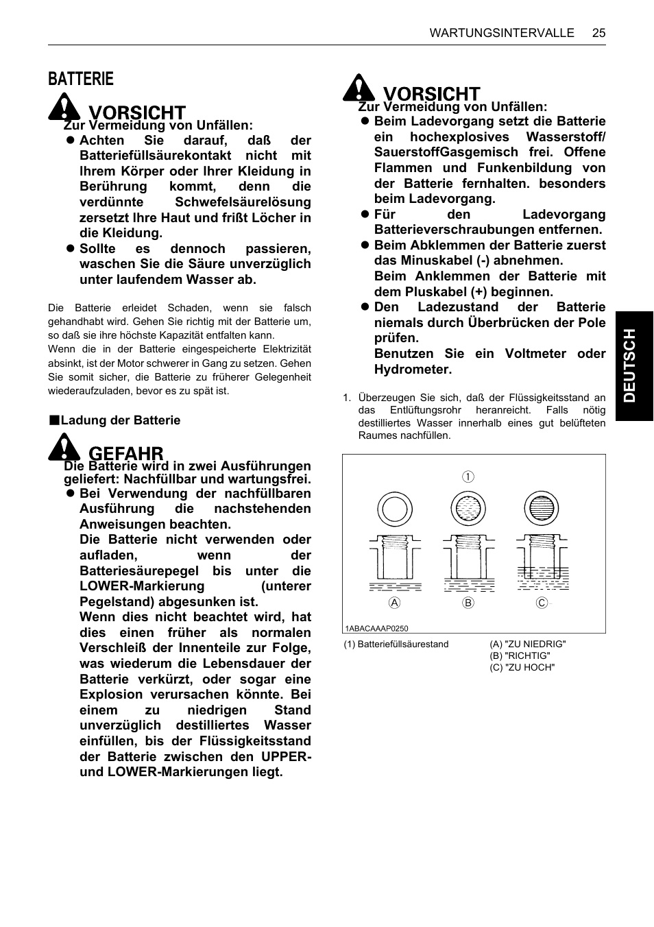 Batterie, B ladung der batterie, Ladung der batterie | Karcher HDS 13-80 De Tr1 User Manual | Page 133 / 244